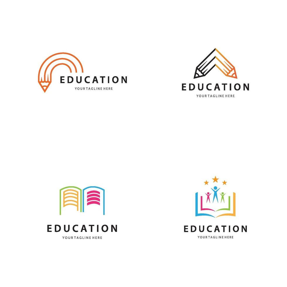 conjunto de iconos de logotipo de educación vector