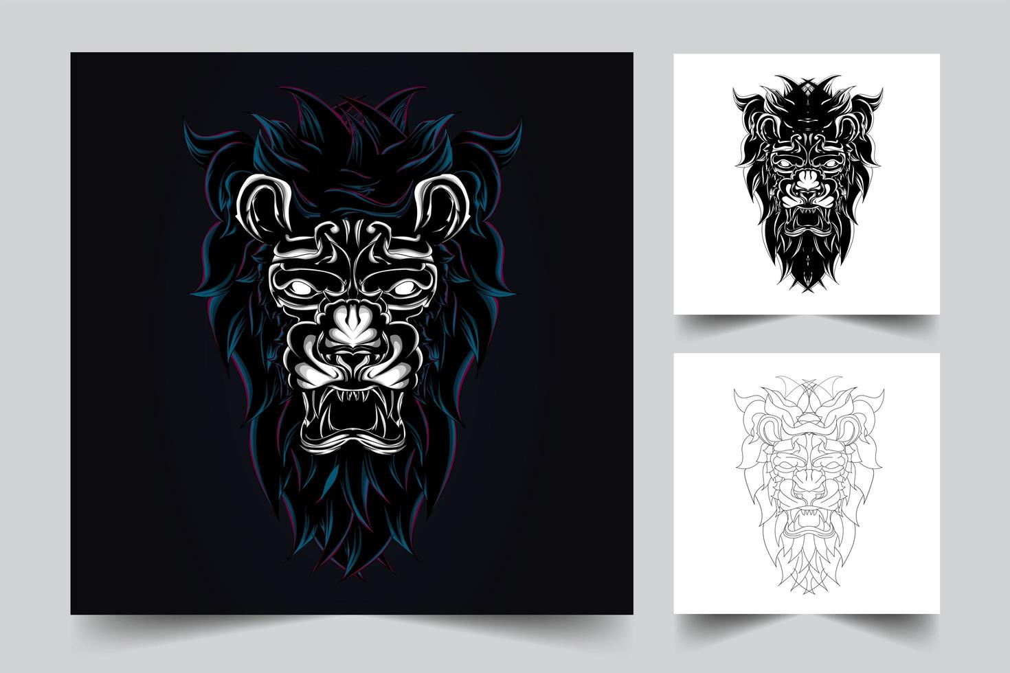 lion angry artwork illustration vector