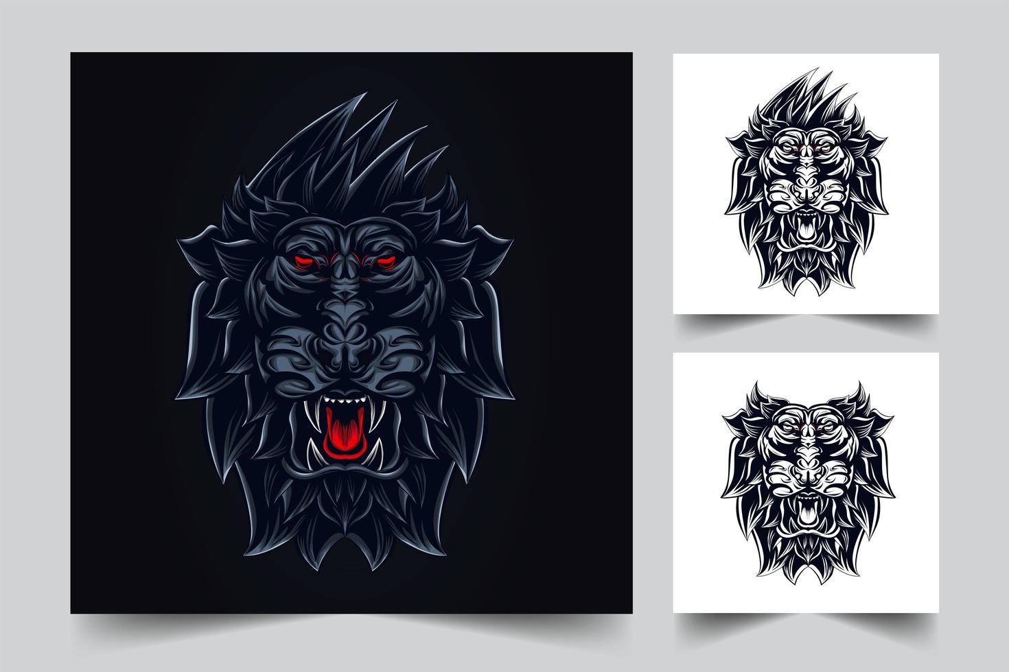 angry lion artwork vector