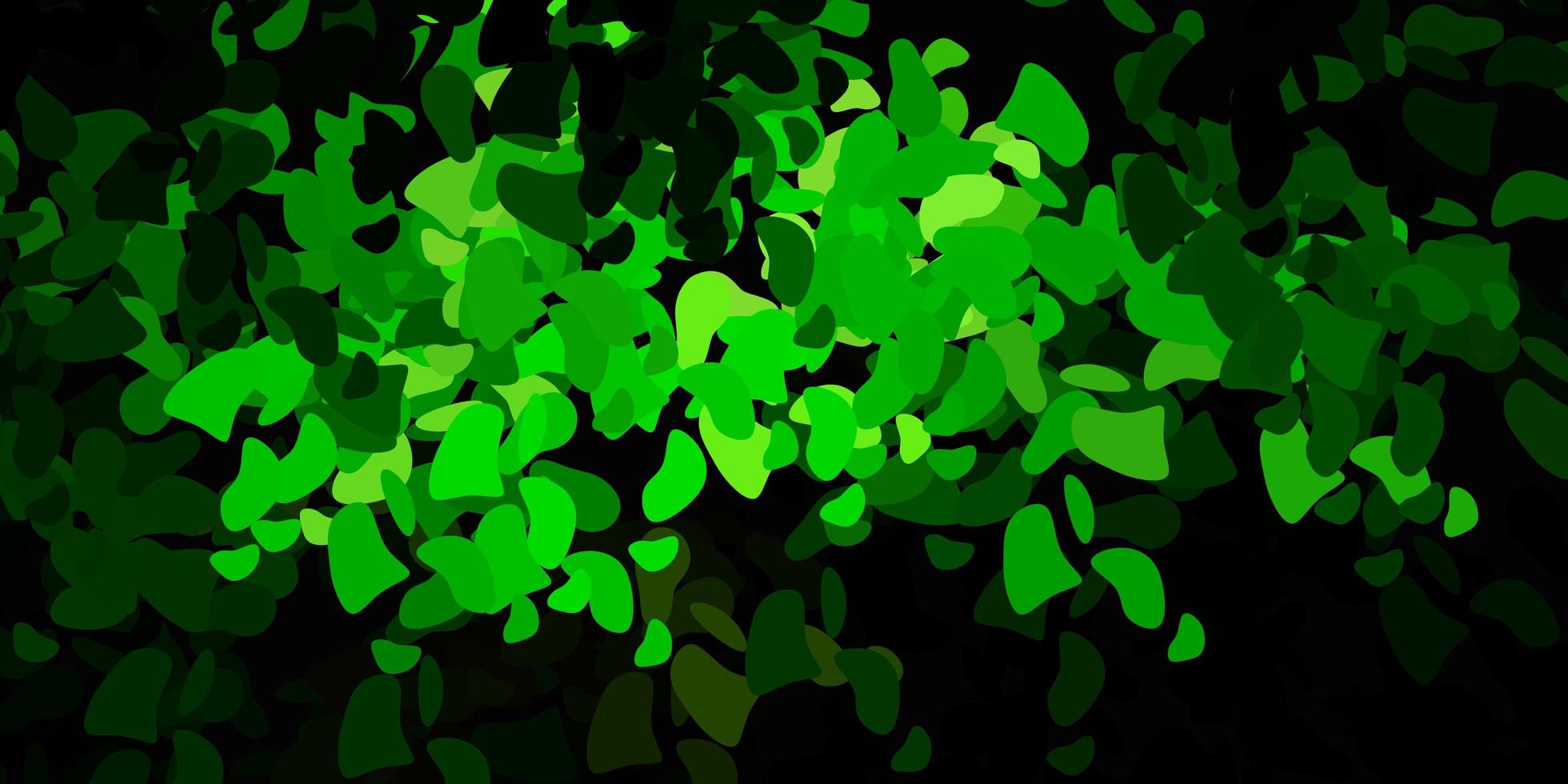 Dark green, yellow vector background with random forms.