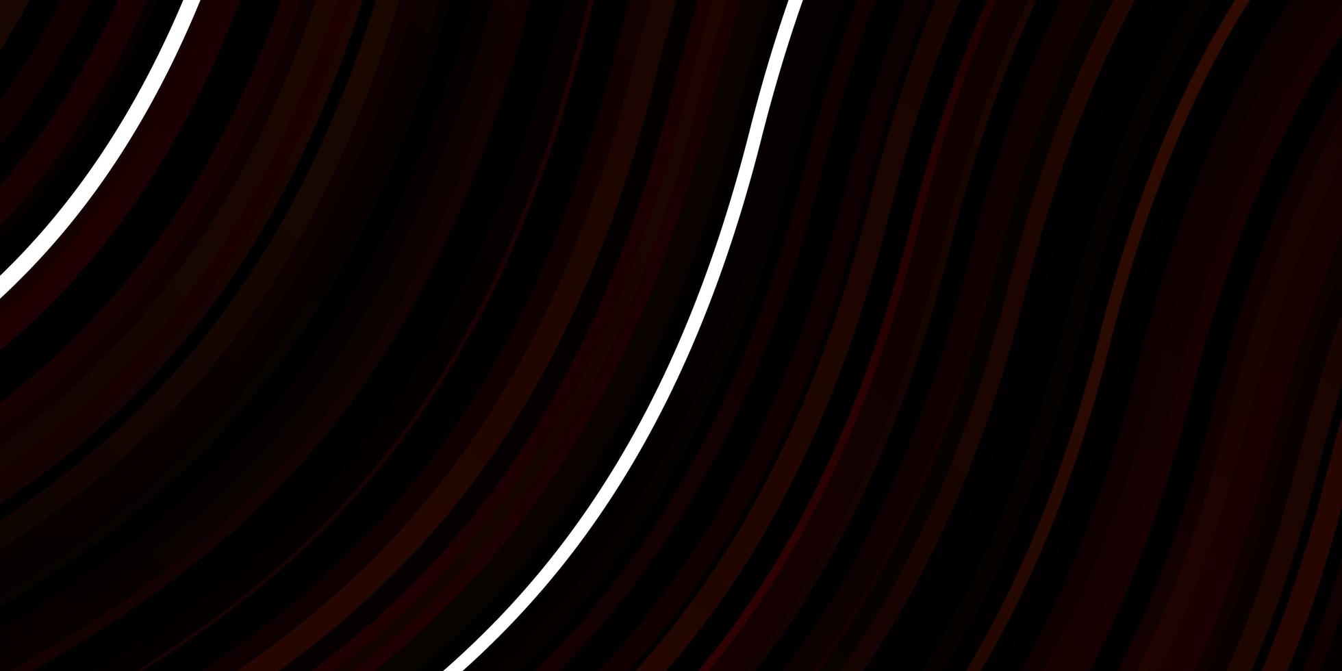 Dark Orange vector background with curved lines.