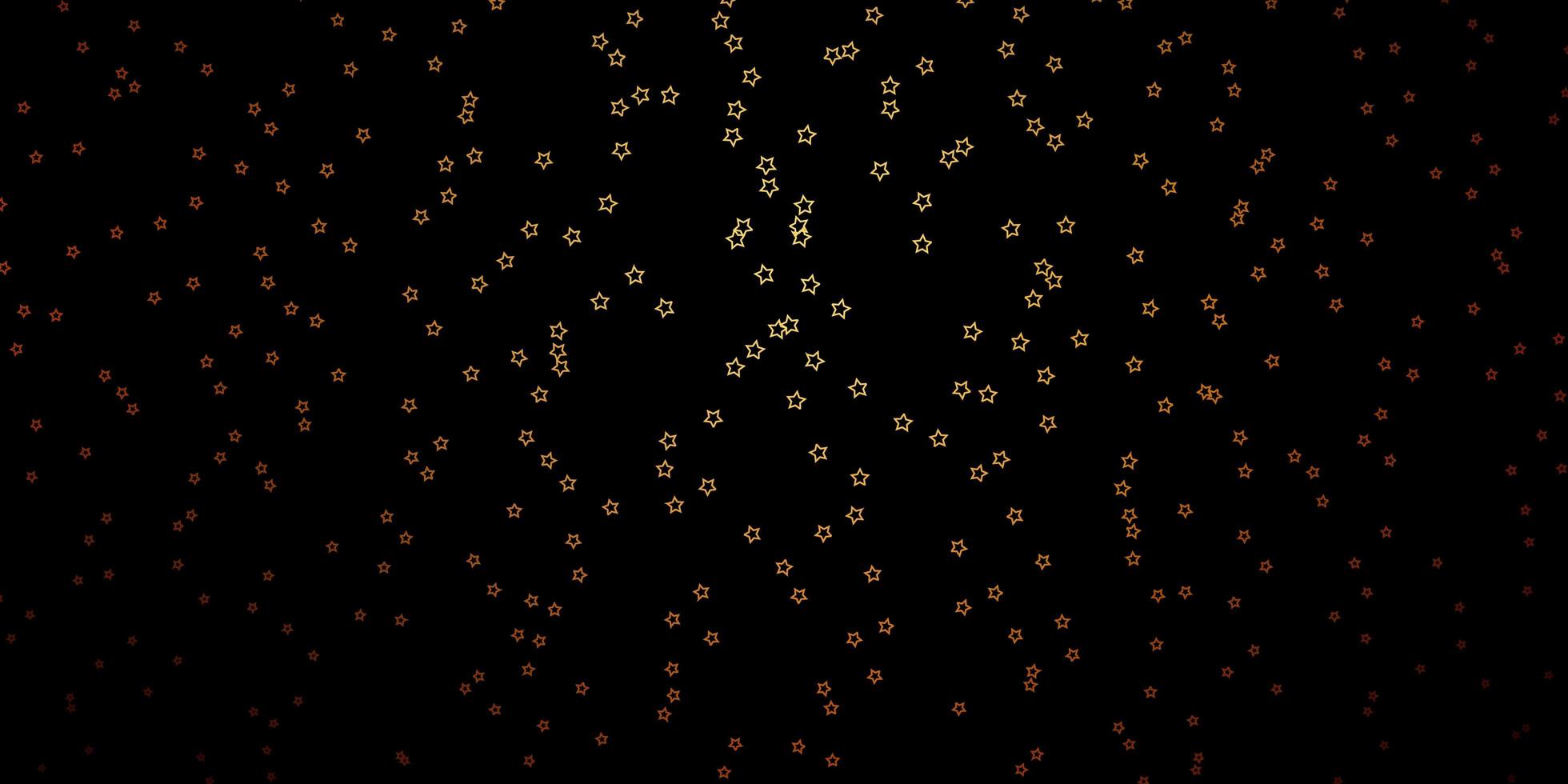 Dark Yellow vector pattern with abstract stars.