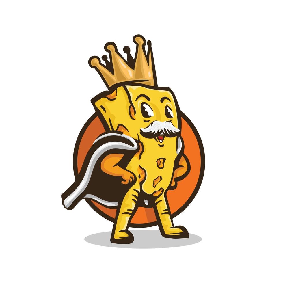 king cheese character logo vector