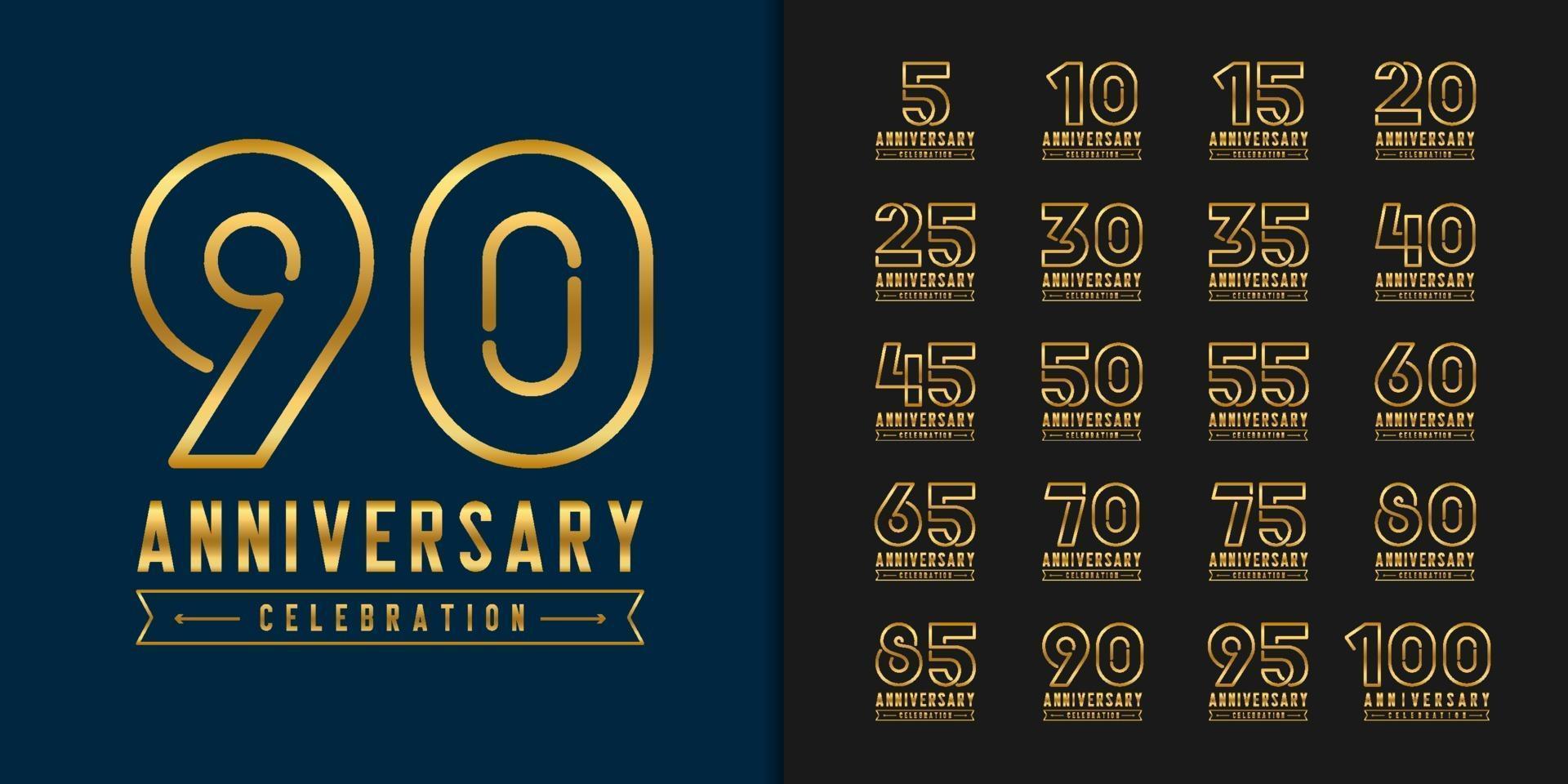 Set of anniversary logotype vector