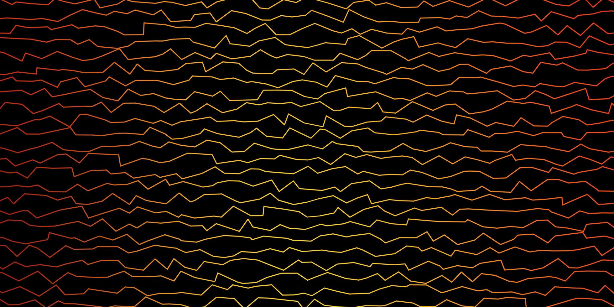 plantilla de vector naranja oscuro con líneas curvas.