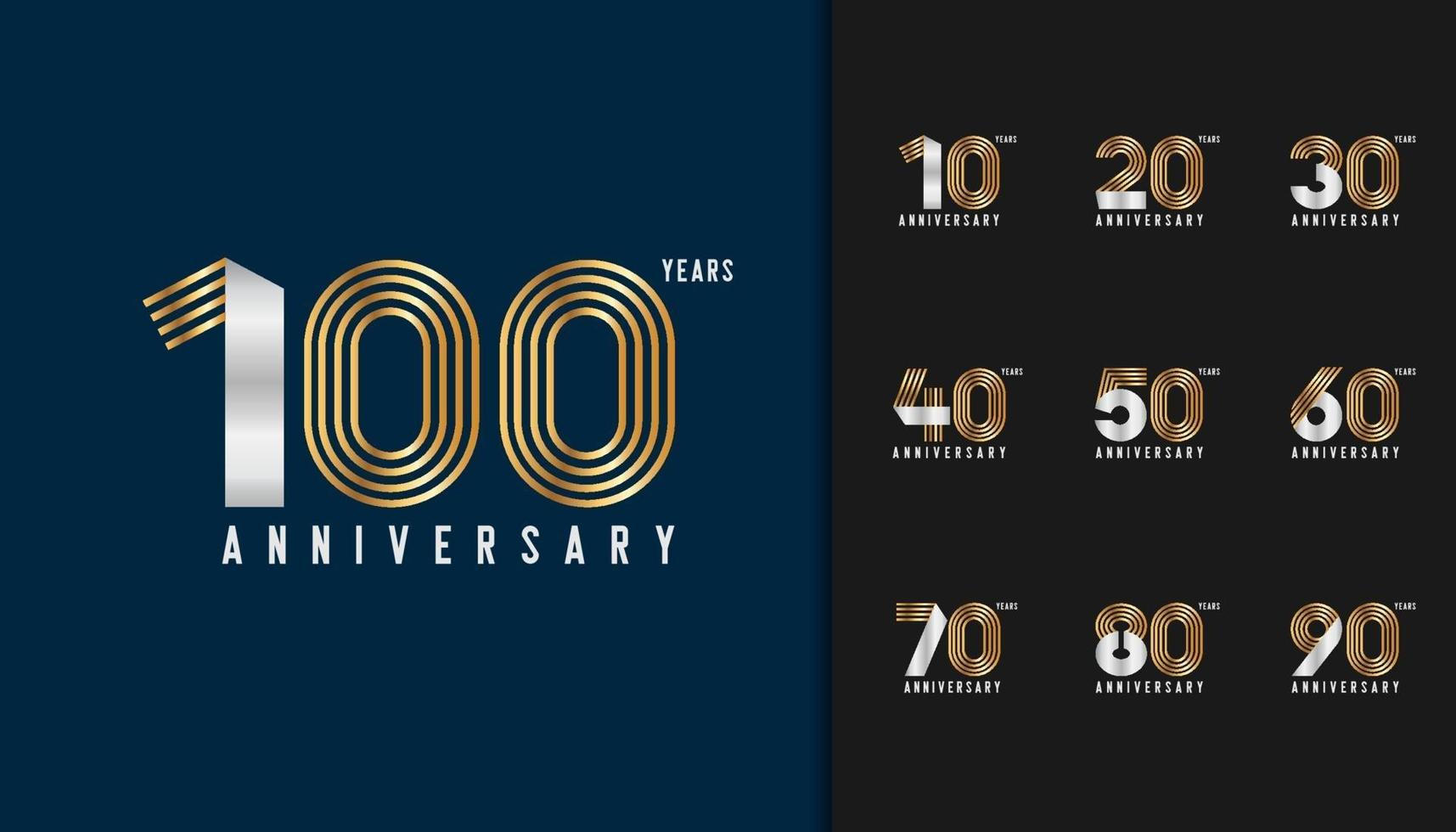 Set of anniversary logotype vector