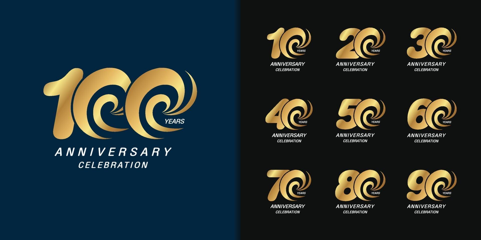 Set of anniversary logotype vector