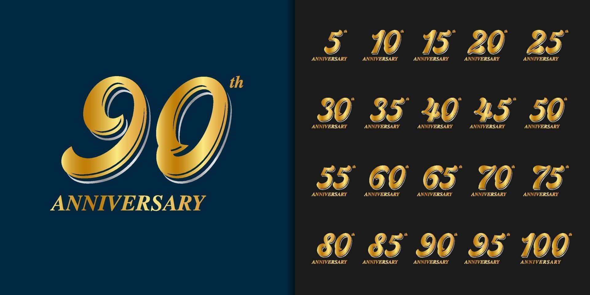 Set of anniversary logotype vector