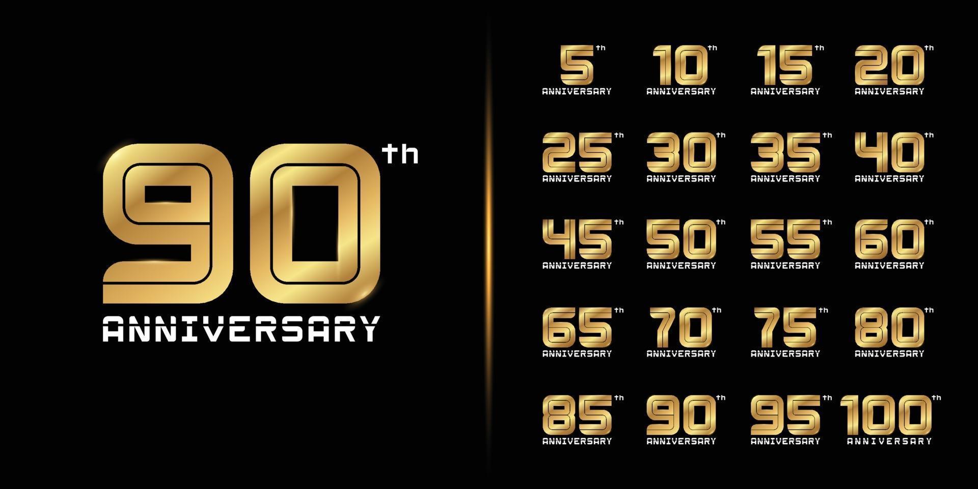 Set of premium anniversary logotype vector