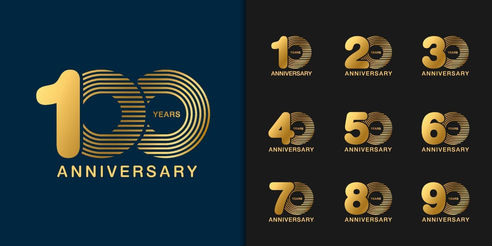 conjunto de logotipo de aniversario vector