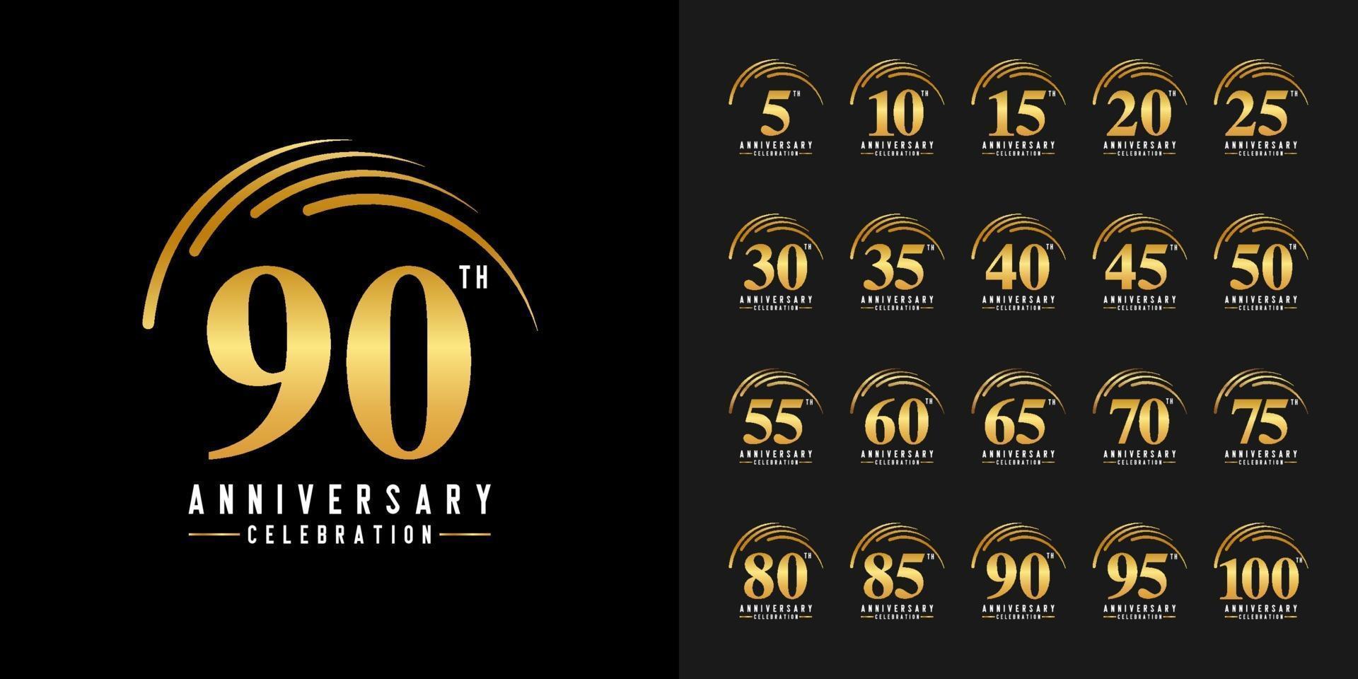 Set of anniversary logotype vector