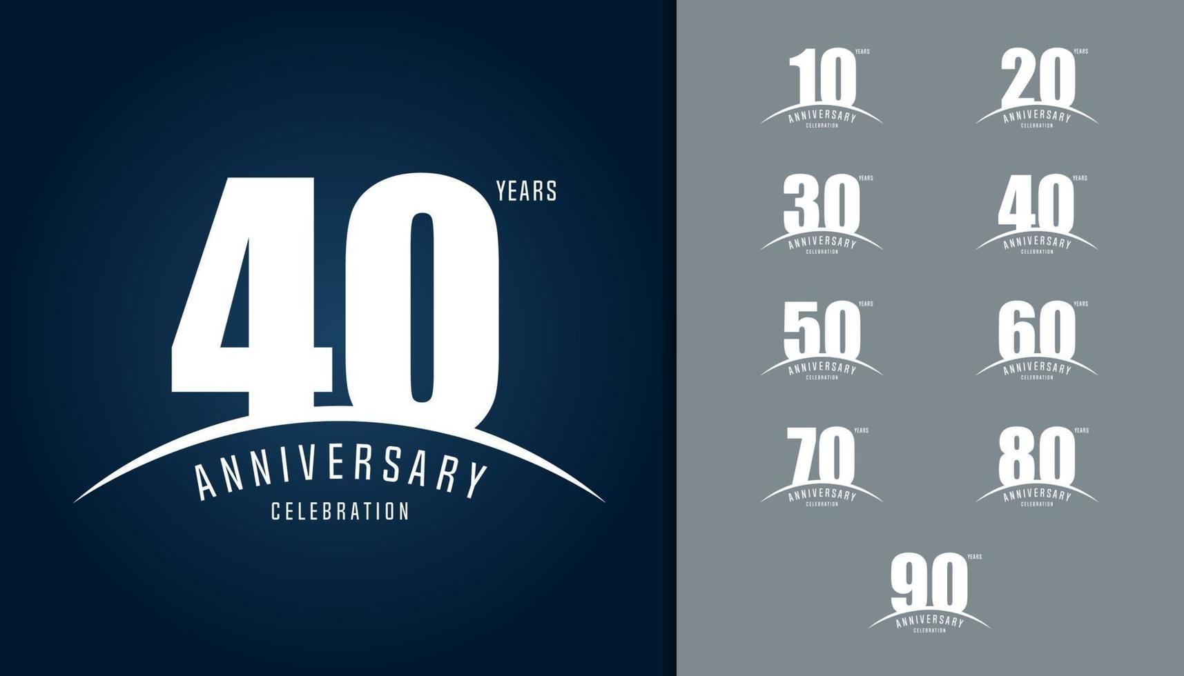 Set of anniversary logotype vector