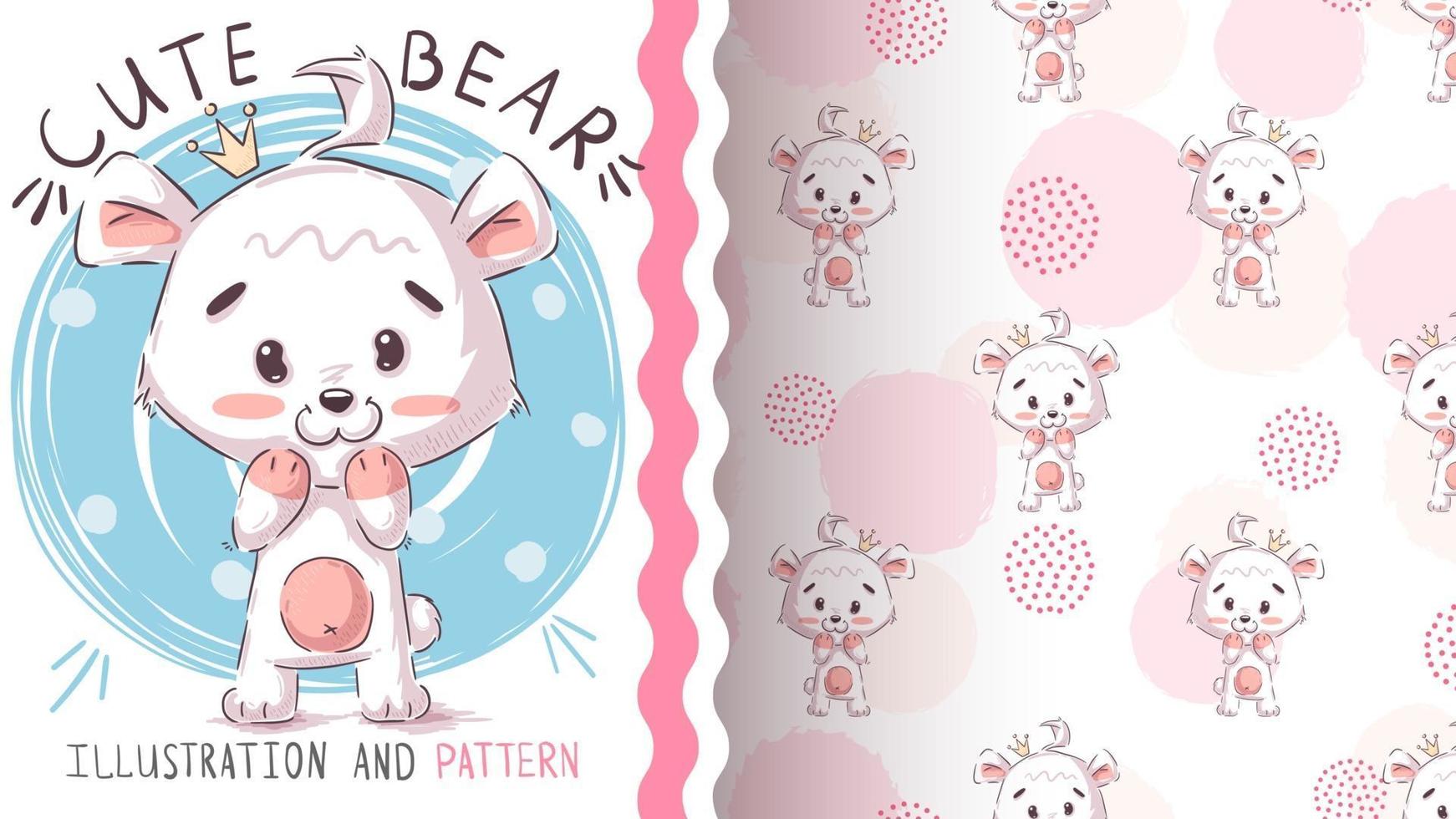 Polar bear seamless pattern vector