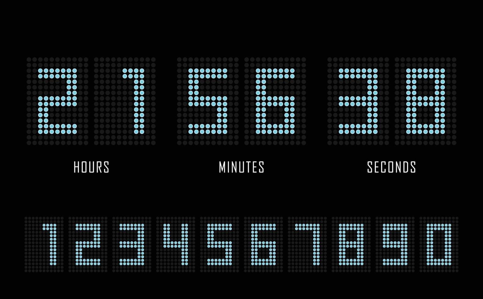 Countdown website flat template digital clock timer background. vector
