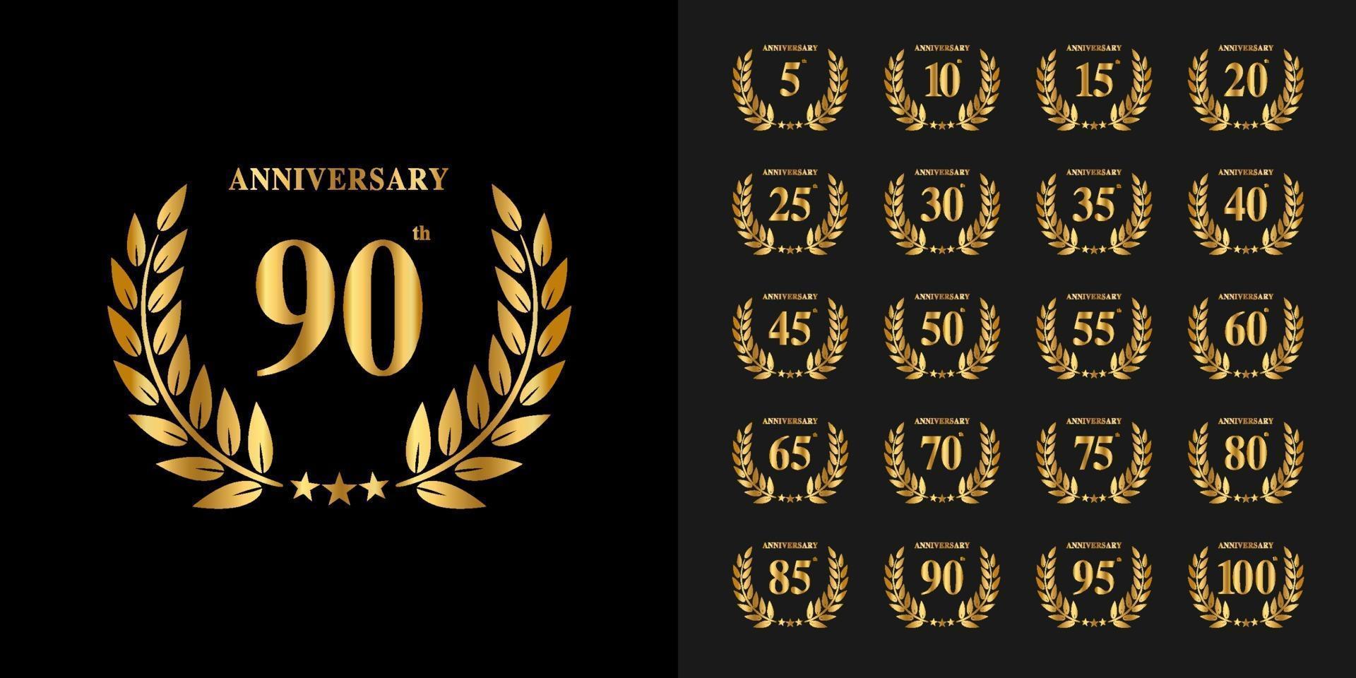 Set of anniversary logotype vector