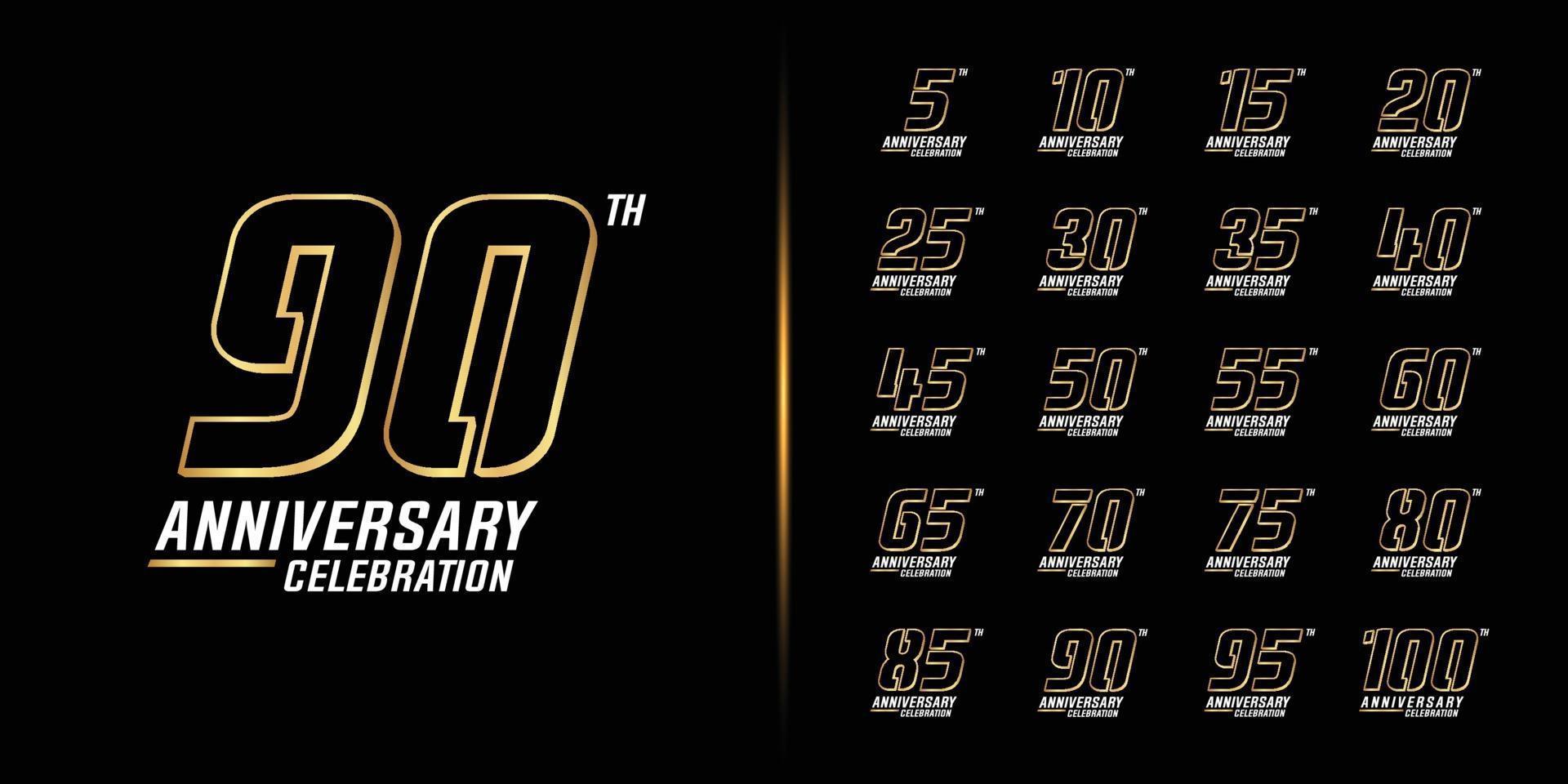 Set of premium anniversary logotype vector