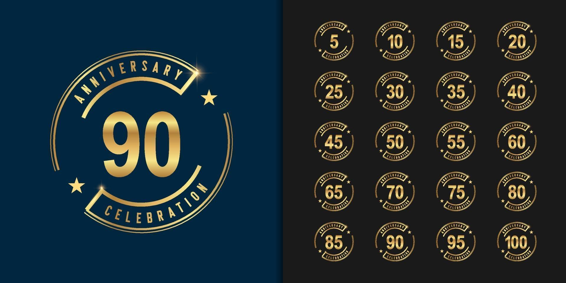 Set of anniversary logotype vector