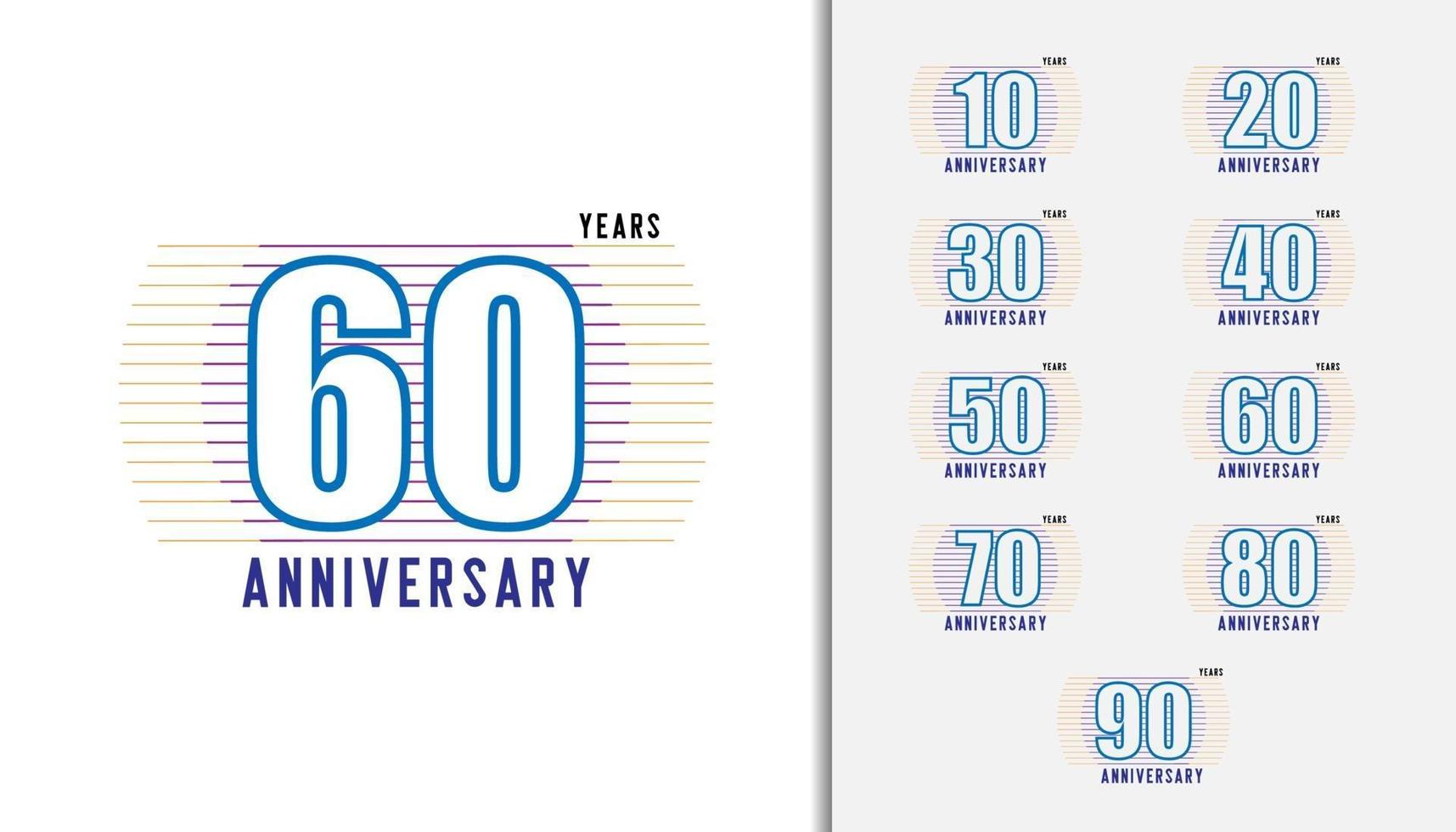 Set of anniversary logotype set vector