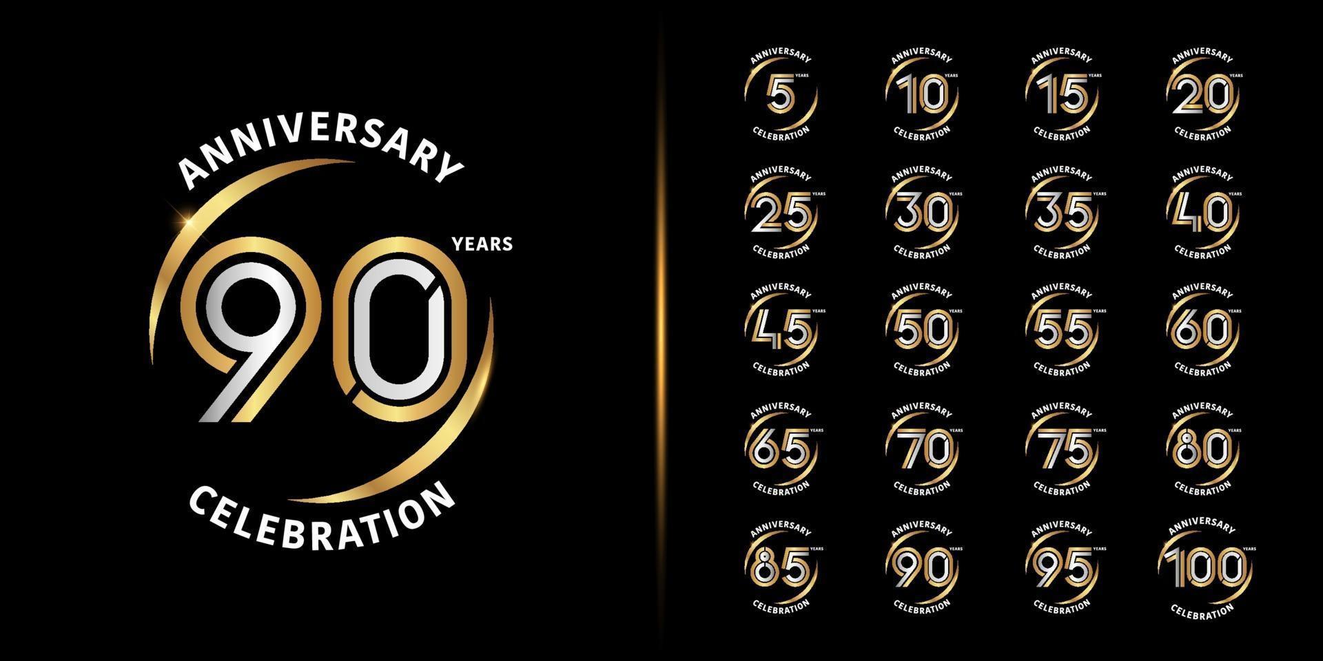 Set of premium anniversary logotype vector