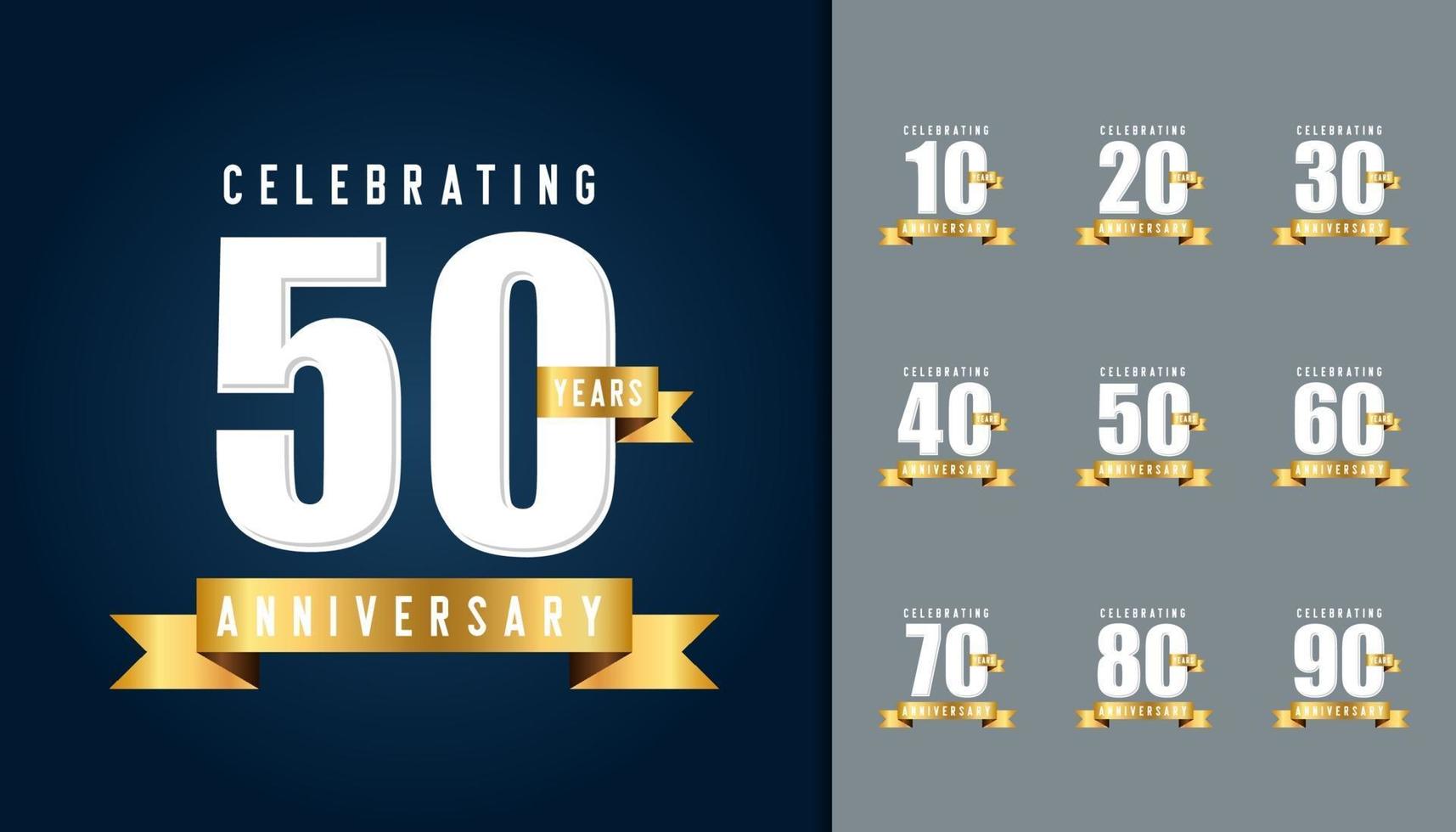Set of anniversary logotype vector