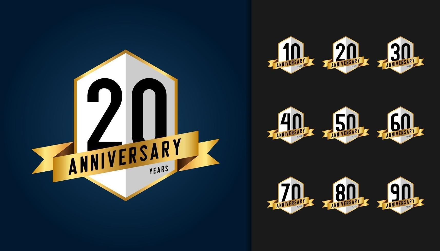 Set of anniversary logotype vector