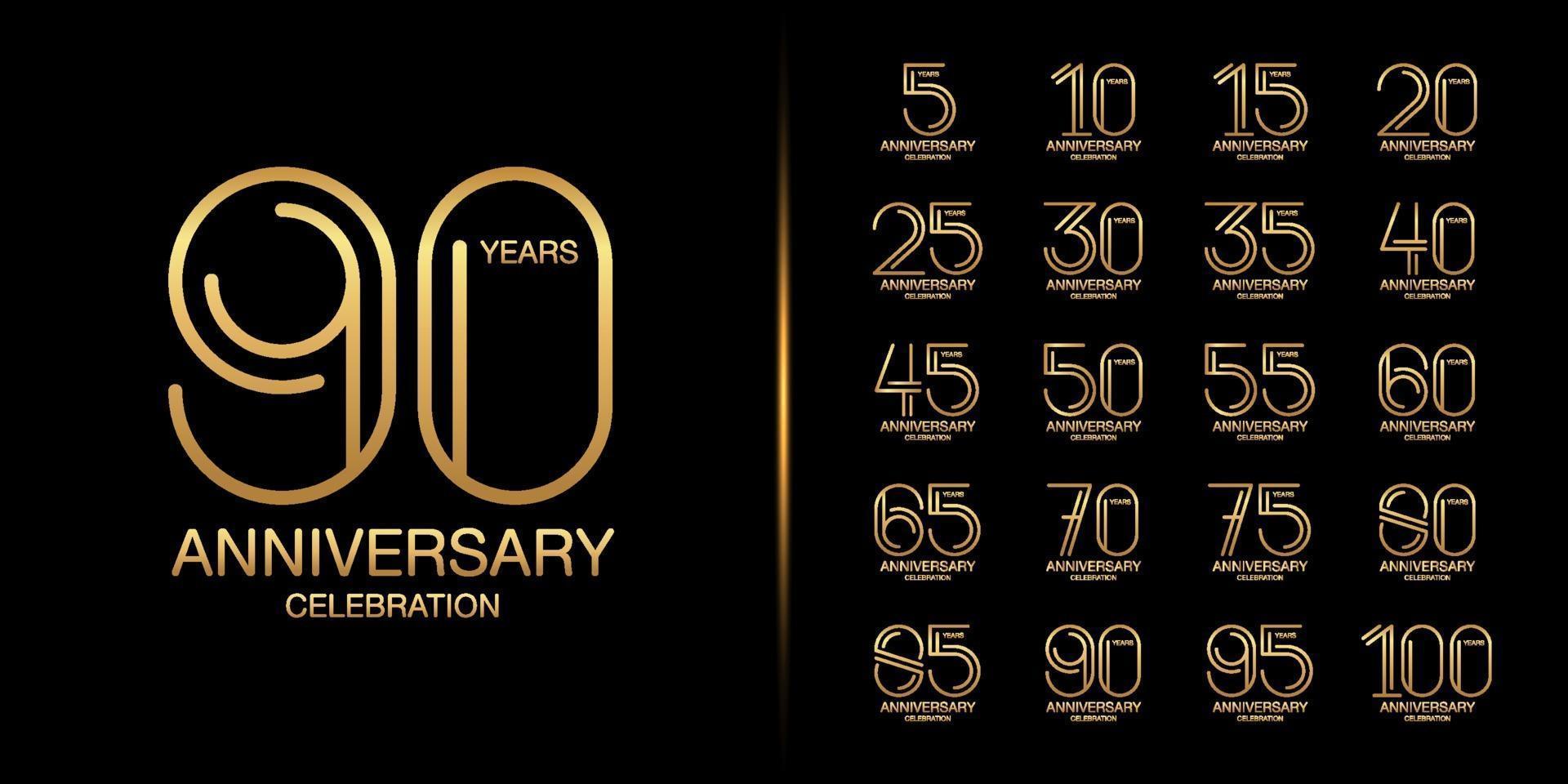Set of premium anniversary logotype vector