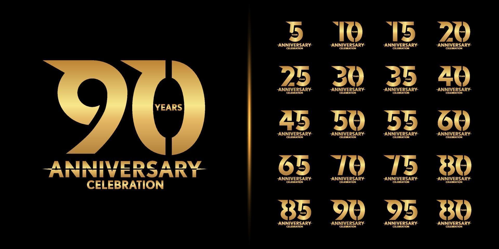 Set of premium anniversary logotype vector