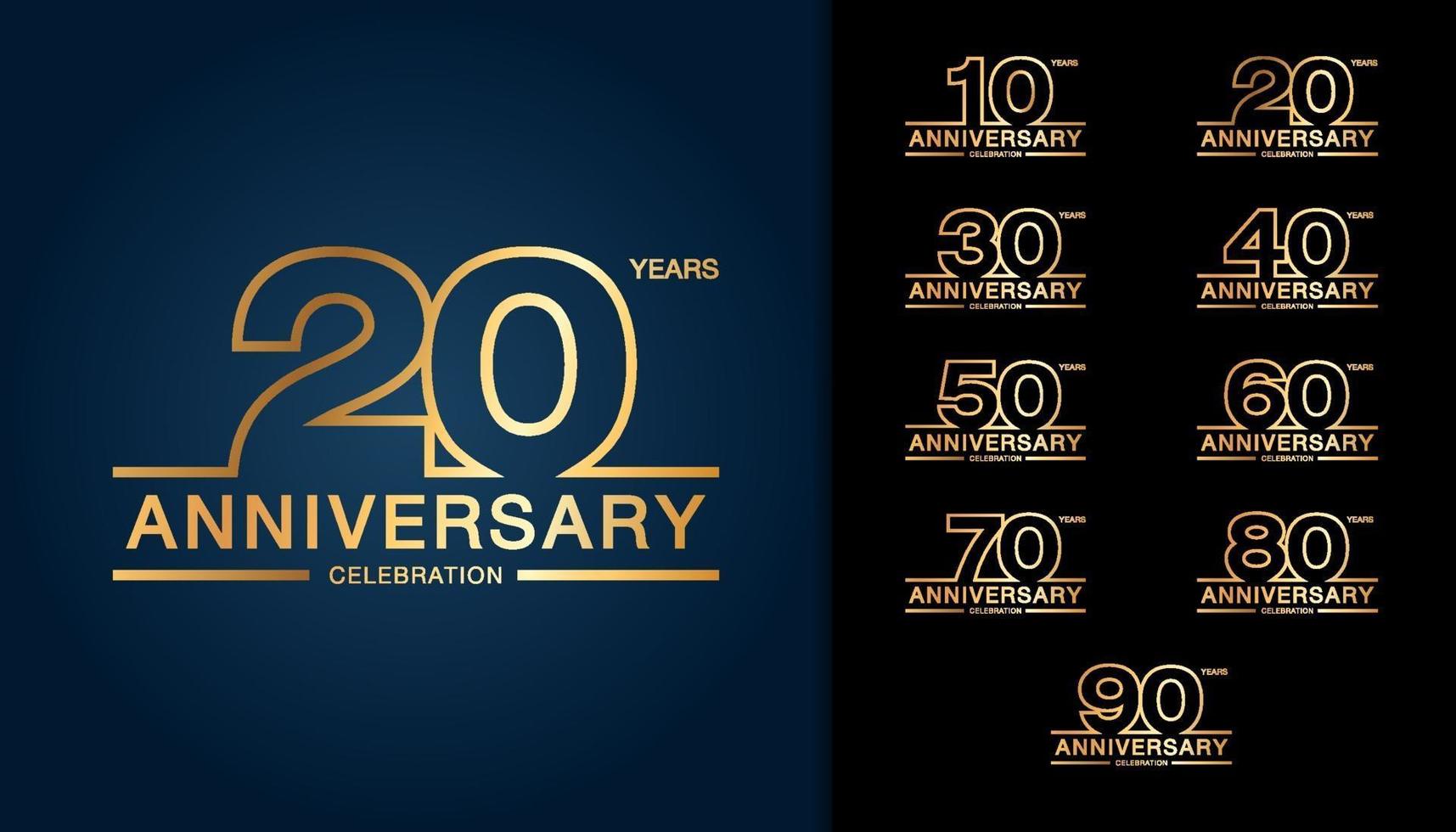 Set of anniversary logotype vector