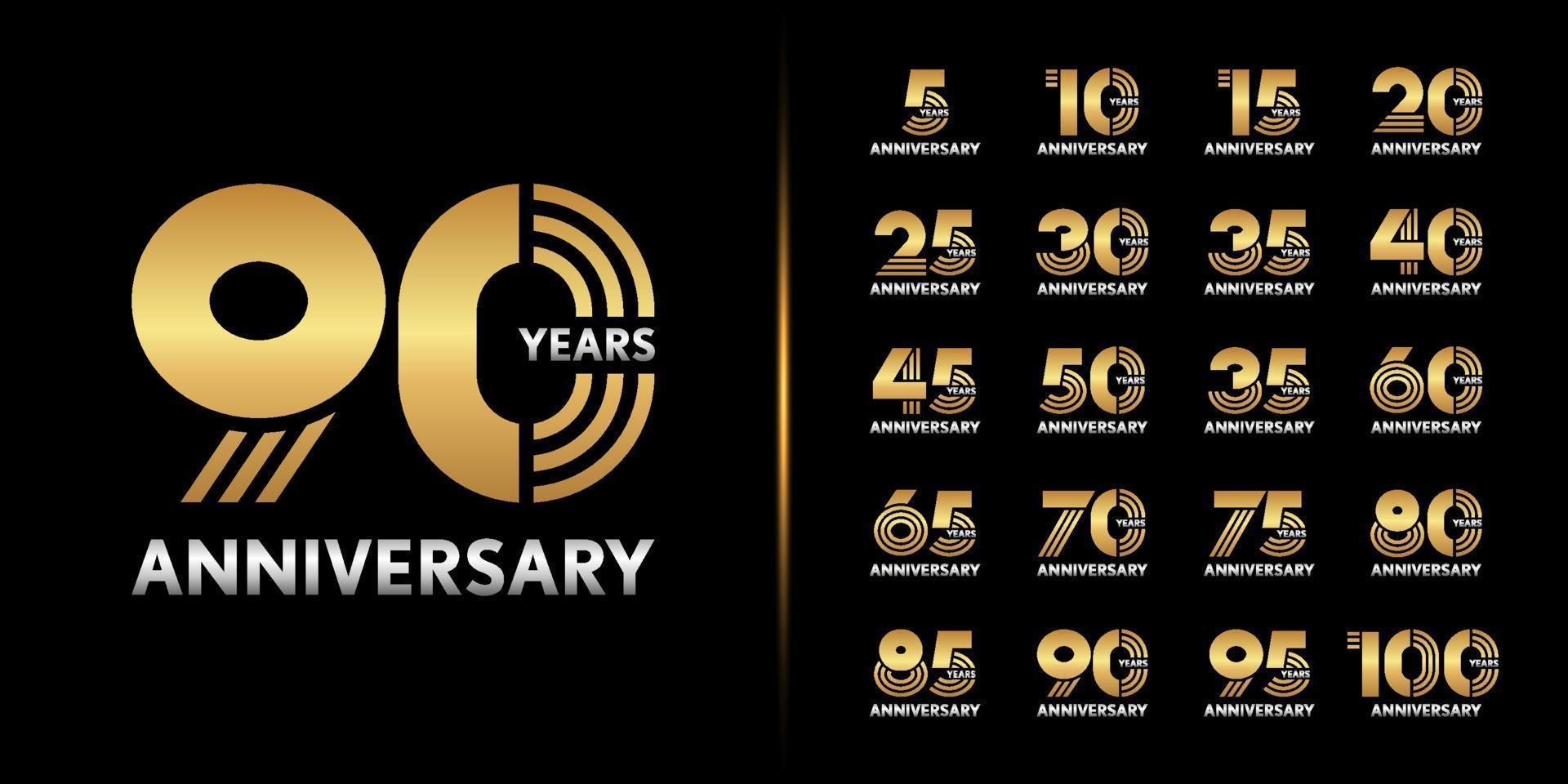 Set of premium anniversary logotype vector