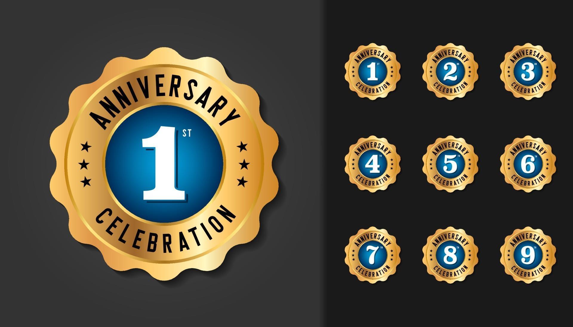 Set of anniversary badges 1958609 Vector Art at Vecteezy