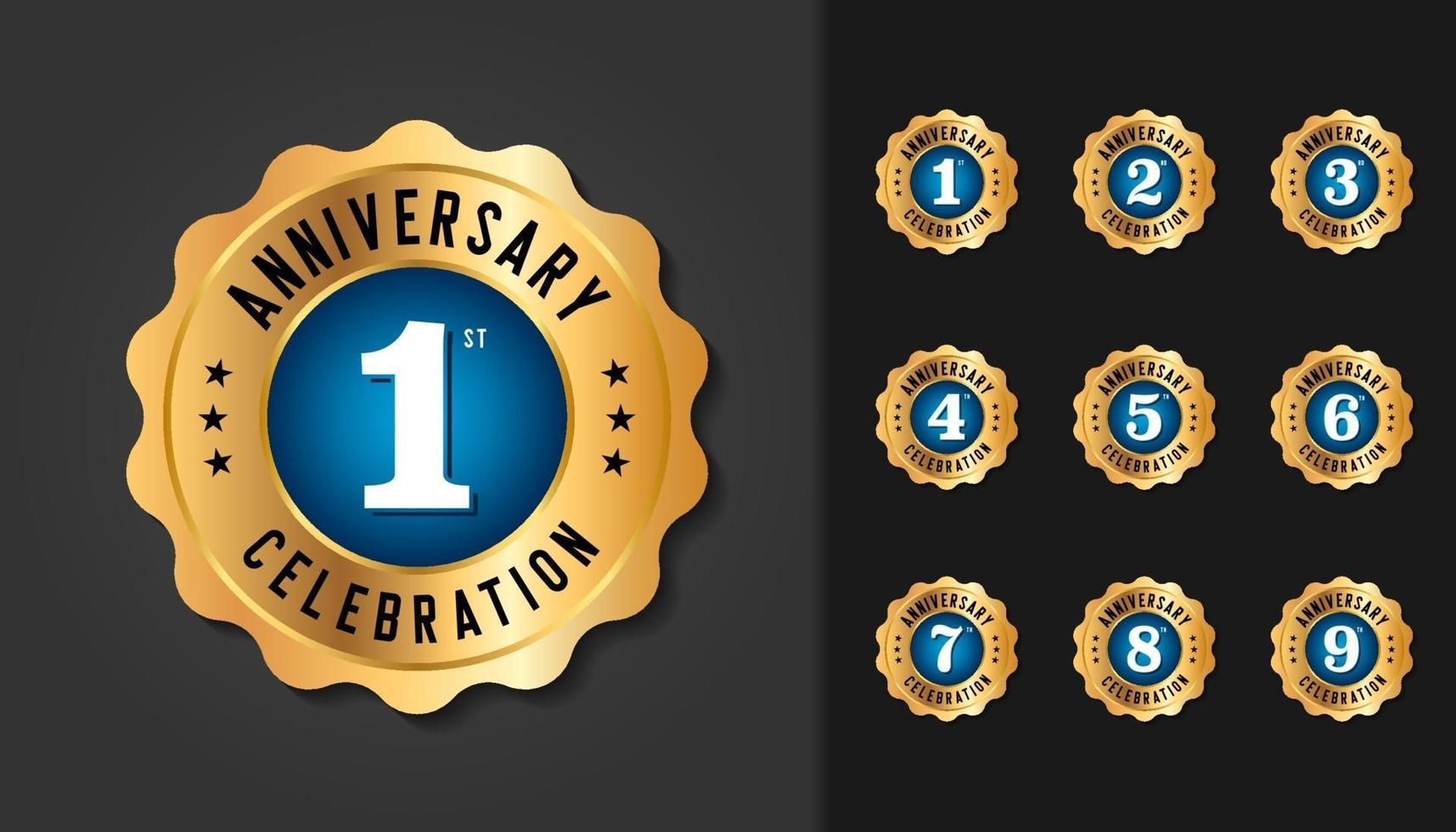 Set of anniversary badges vector