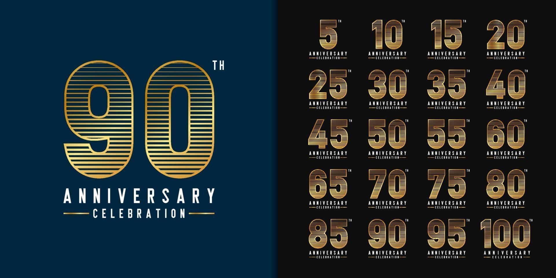 Set of anniversary logotype vector