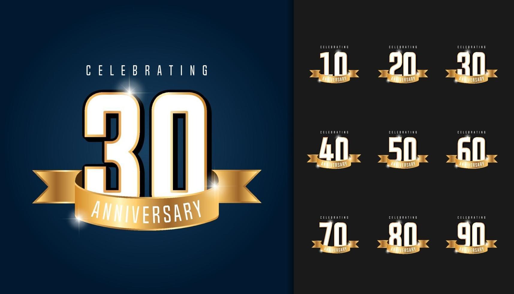 Set of anniversary logotype vector