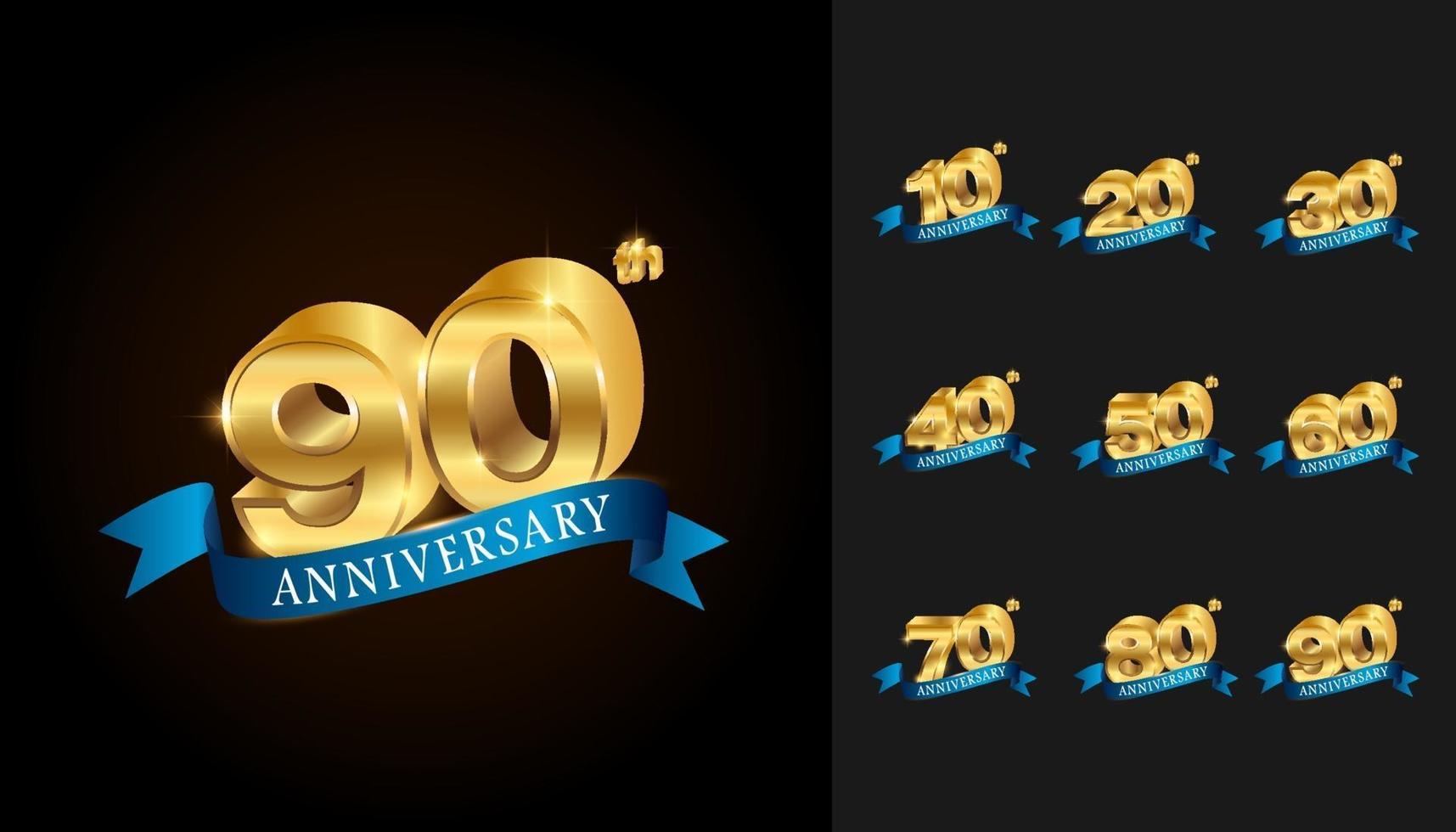 Set of anniversary logotype vector