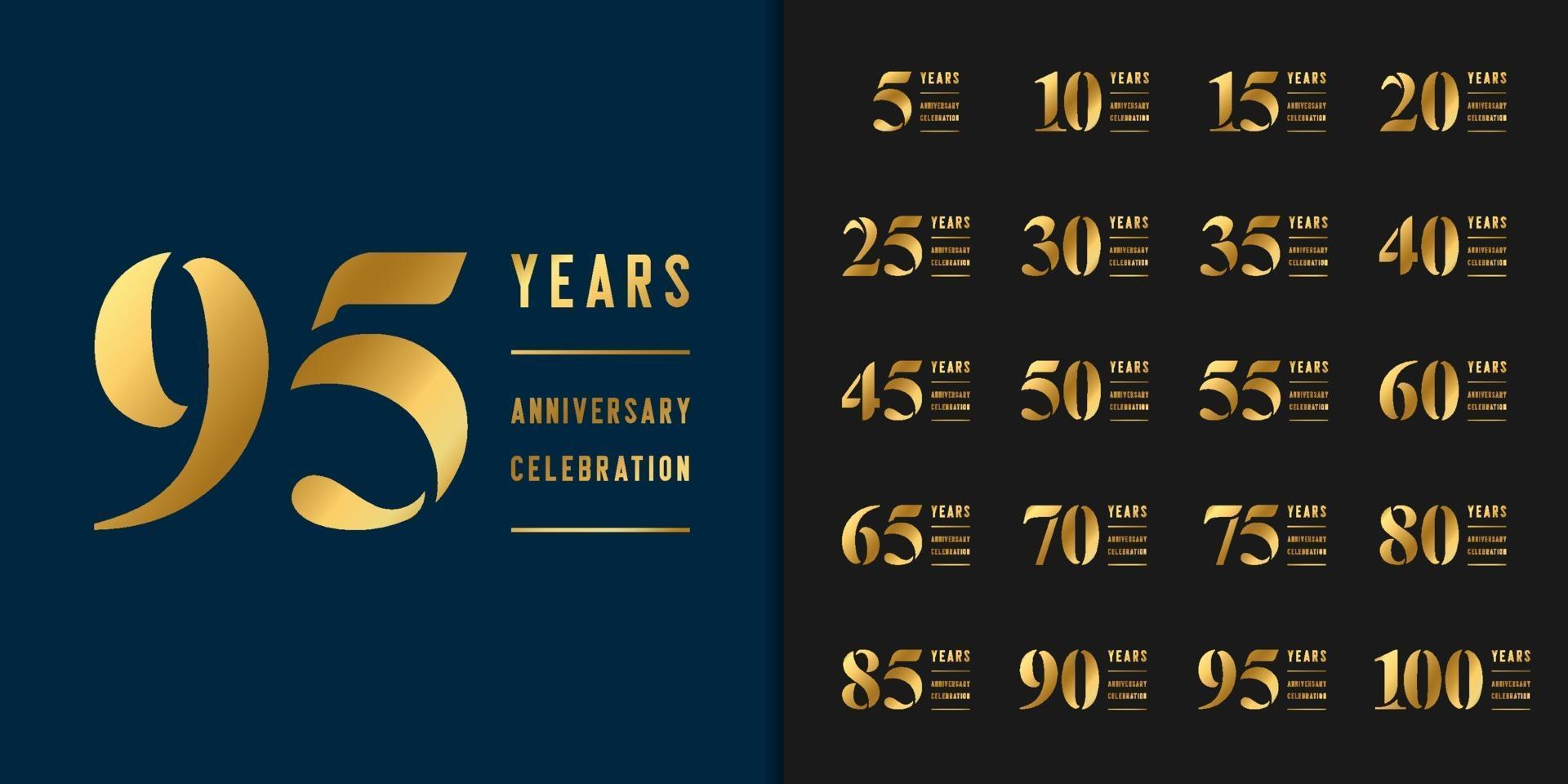 Set of anniversary logotype vector