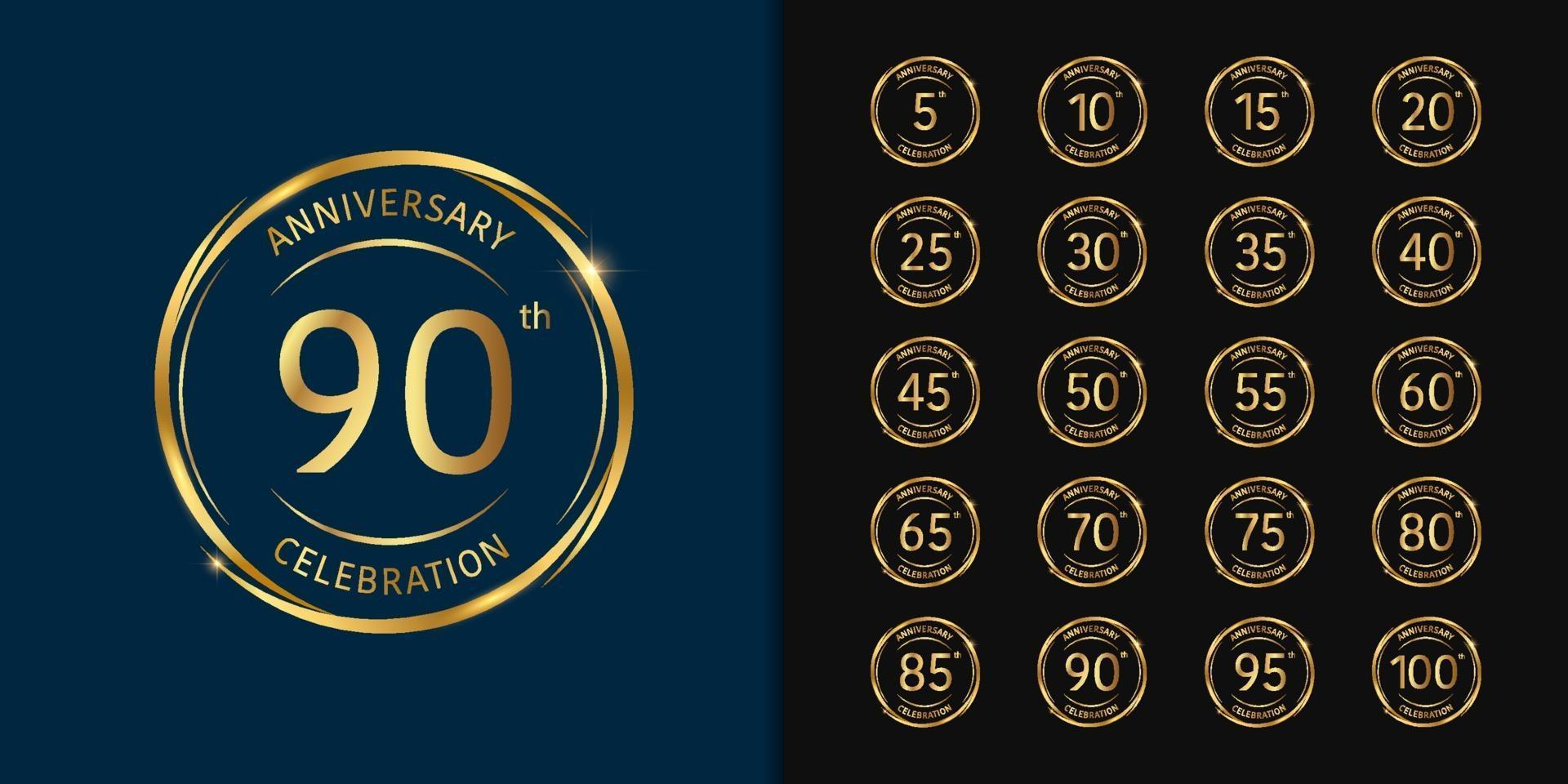 Set of anniversary logotype vector