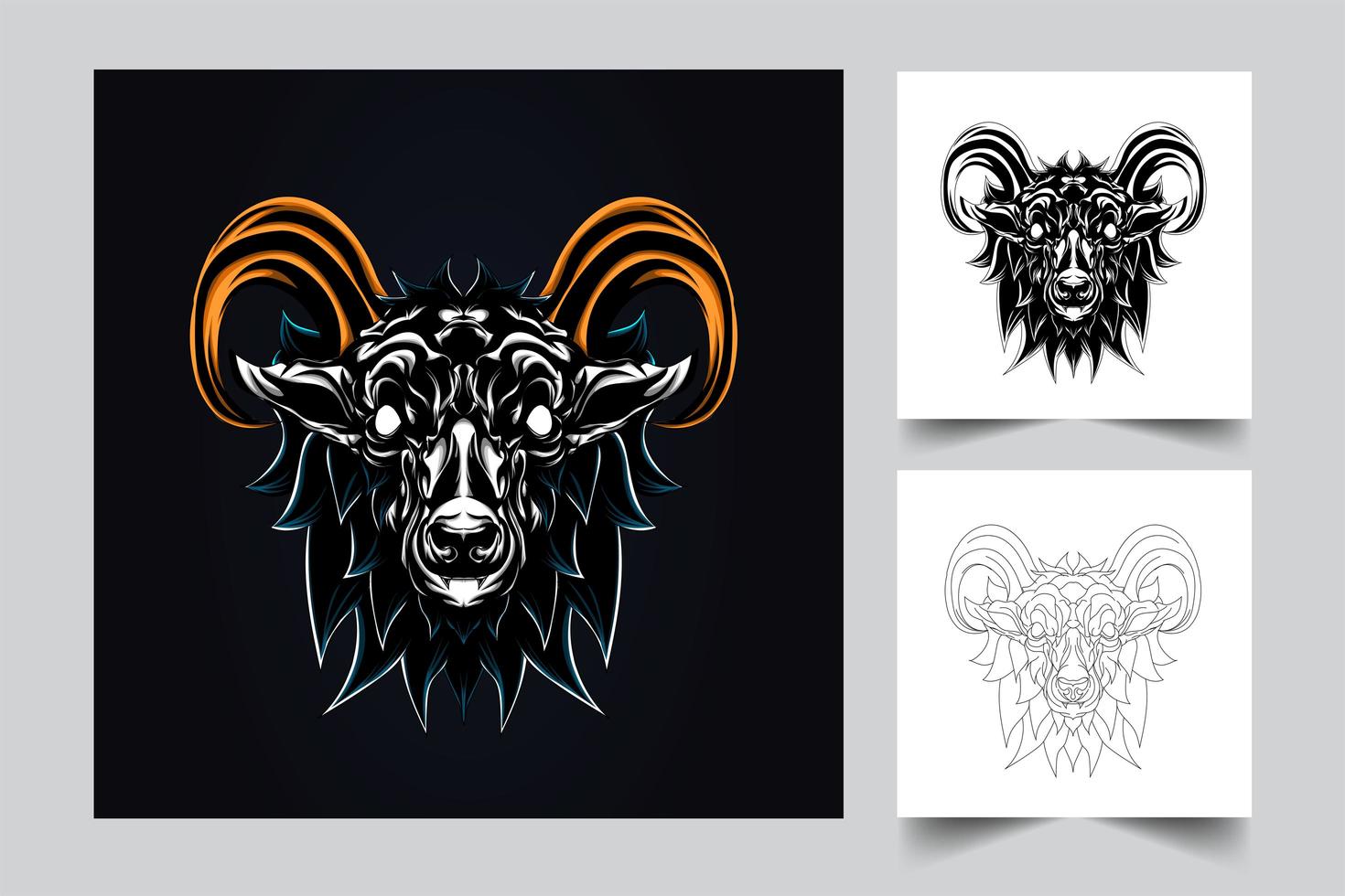 goat artwork illustration vector