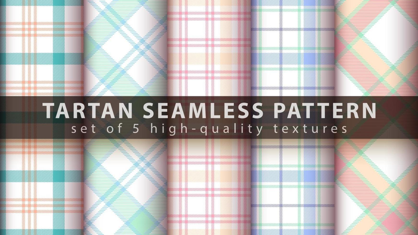 Set of classic tartan seamless pattern vector