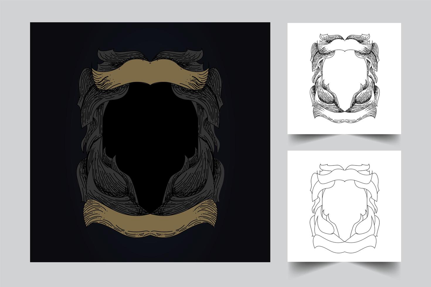 ornament frame artwork illustration set vector
