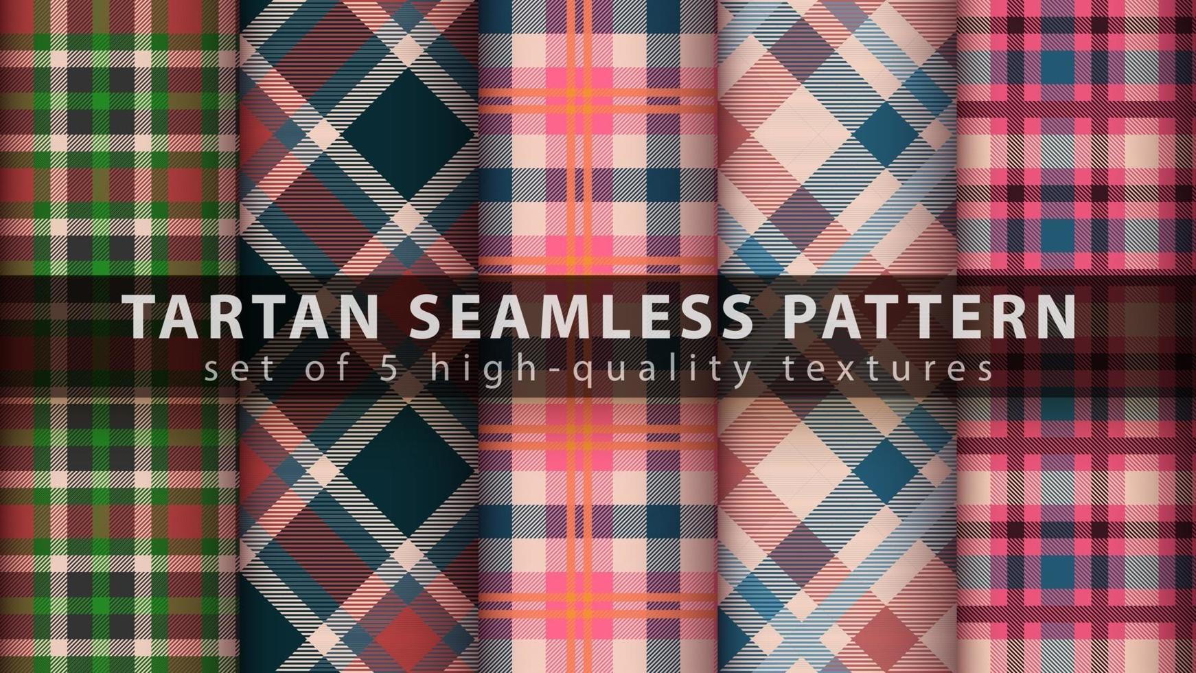 Set of classic tartan seamless patterns vector