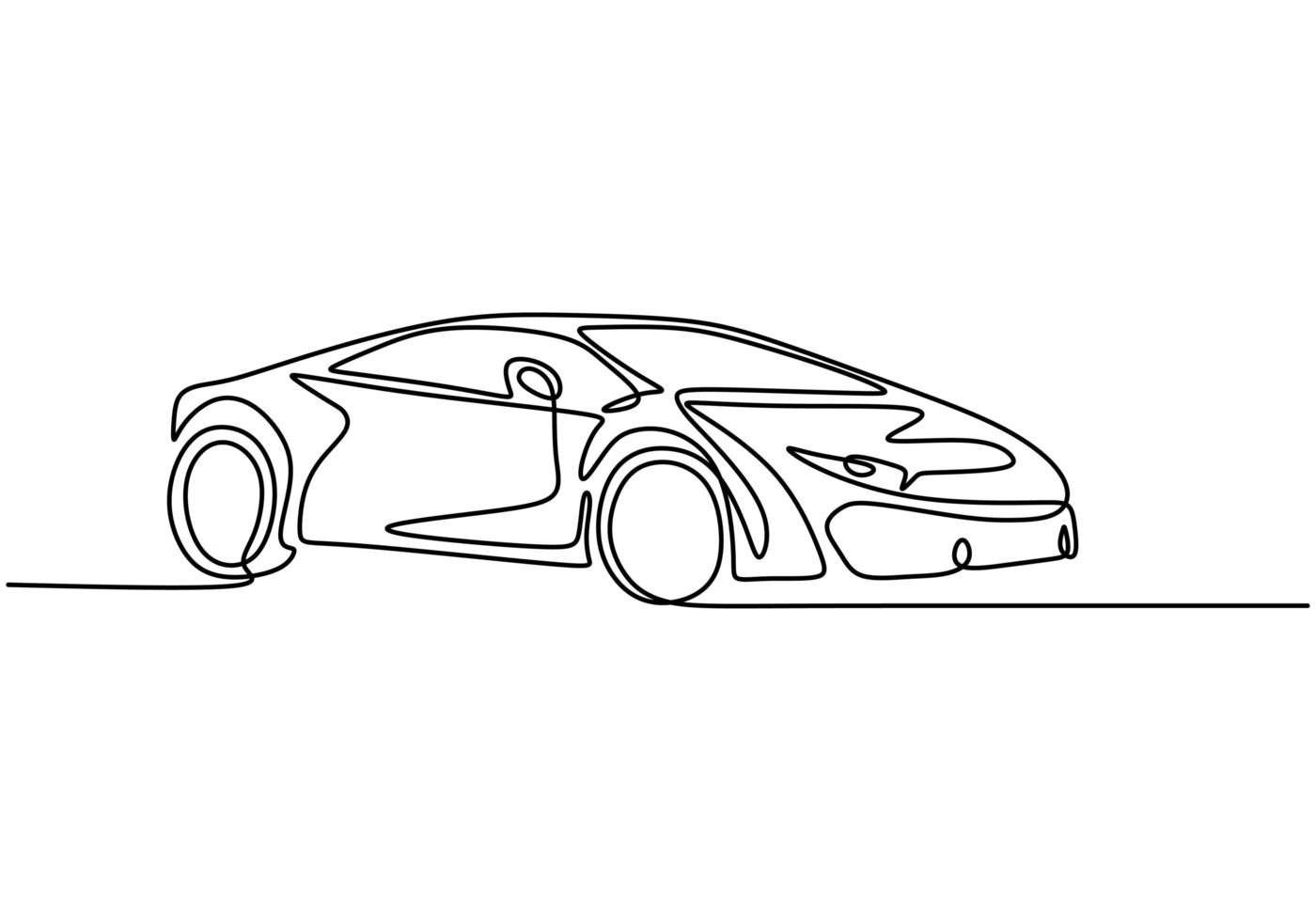 dibujo de una línea de coche. vector