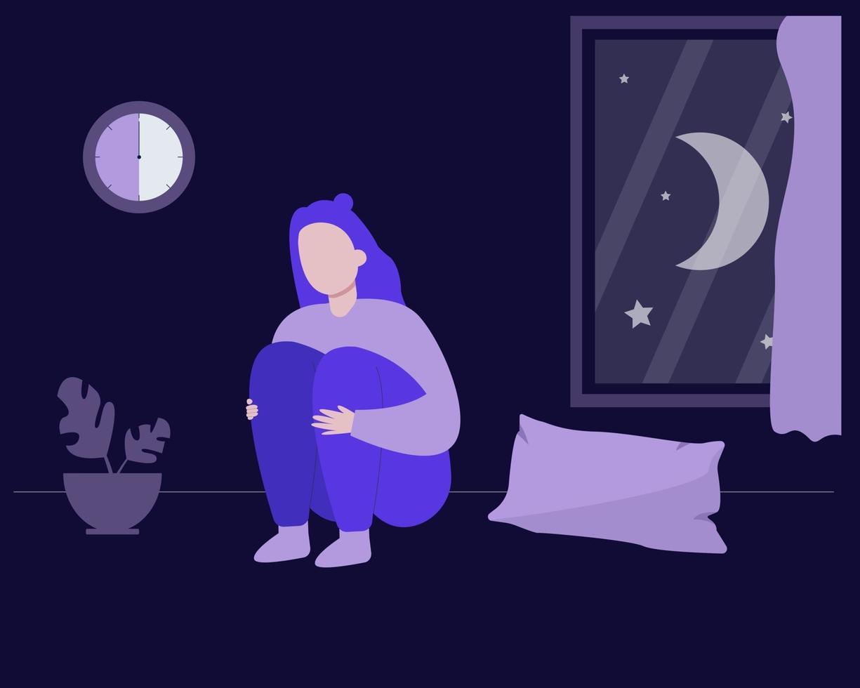 Insomnia and Sleeplessness Concept vector