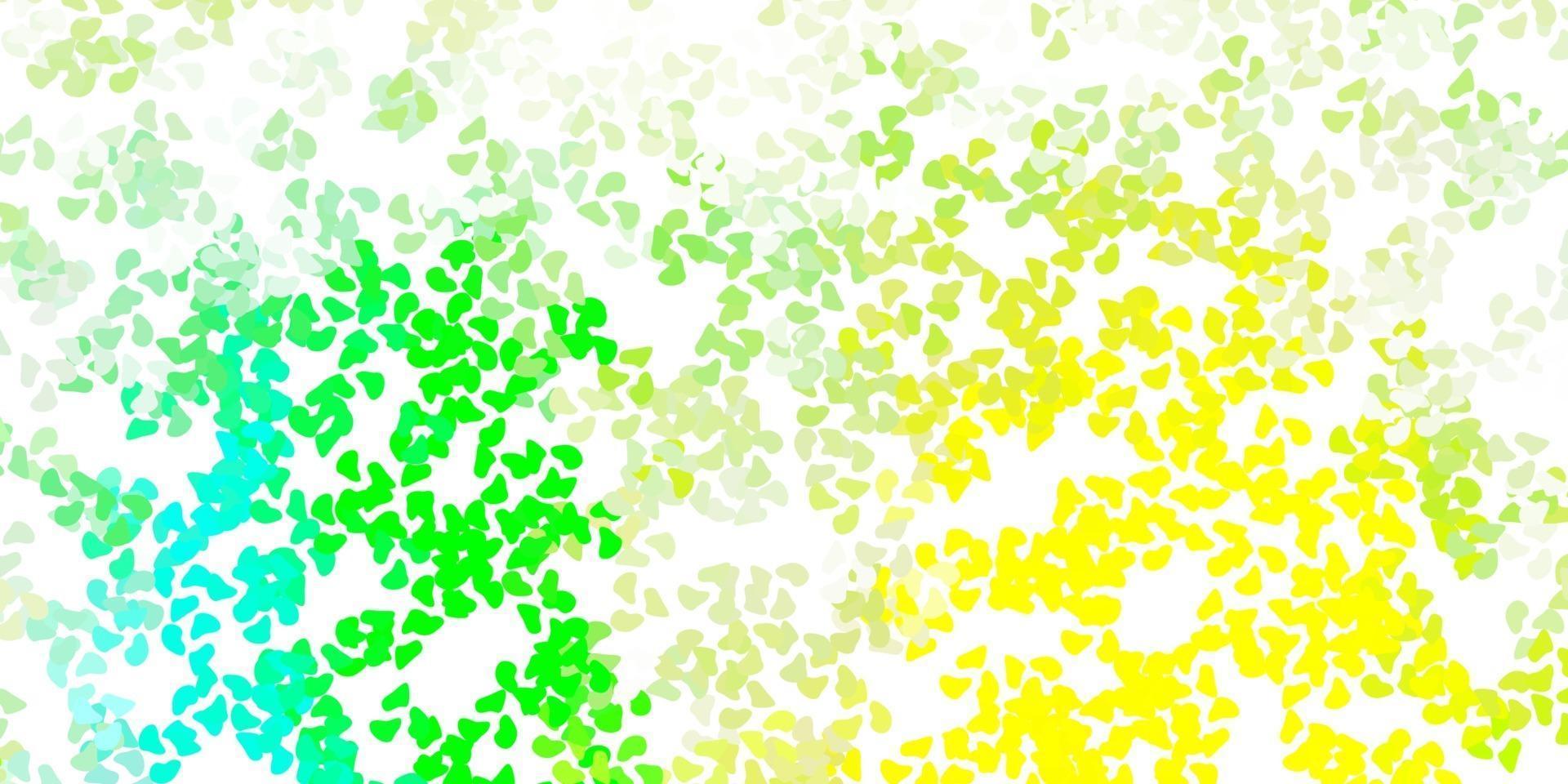 Light green, yellow vector texture with memphis shapes.