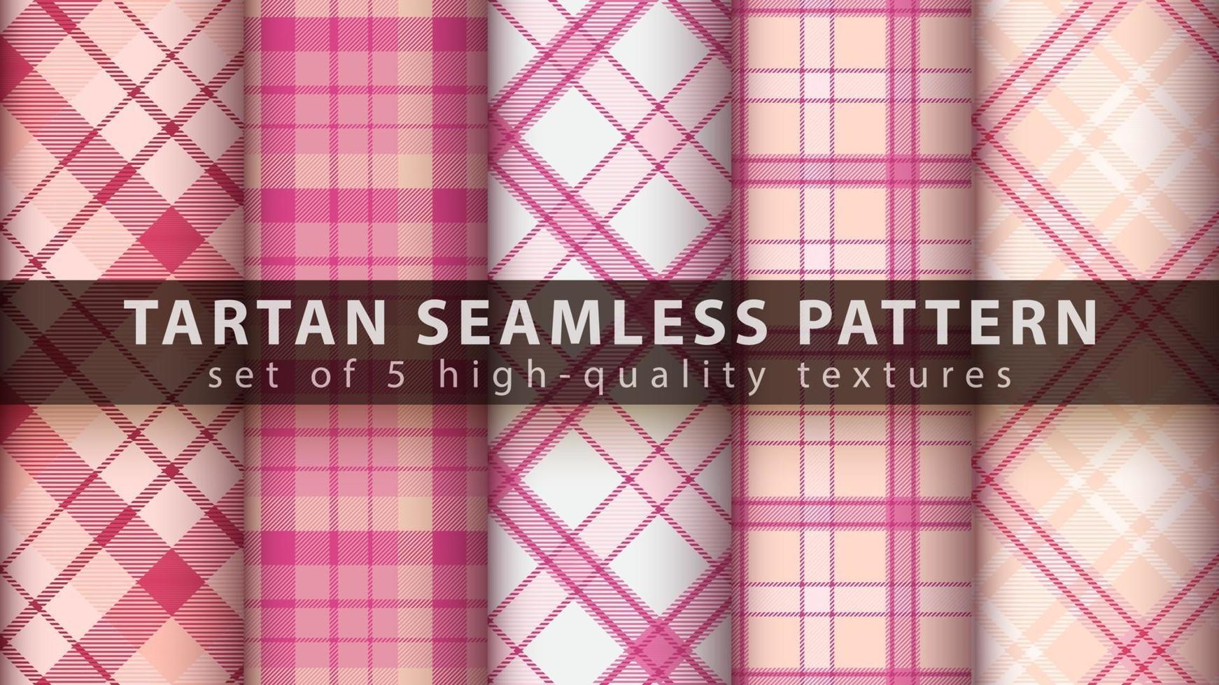 Set of classic tartan seamless patterns vector
