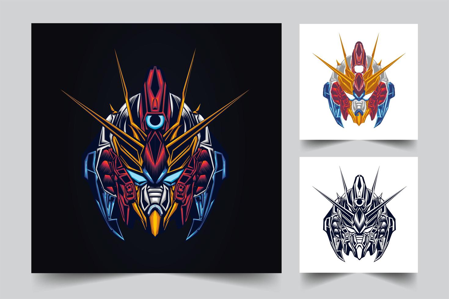 gundam robotic artwork vector