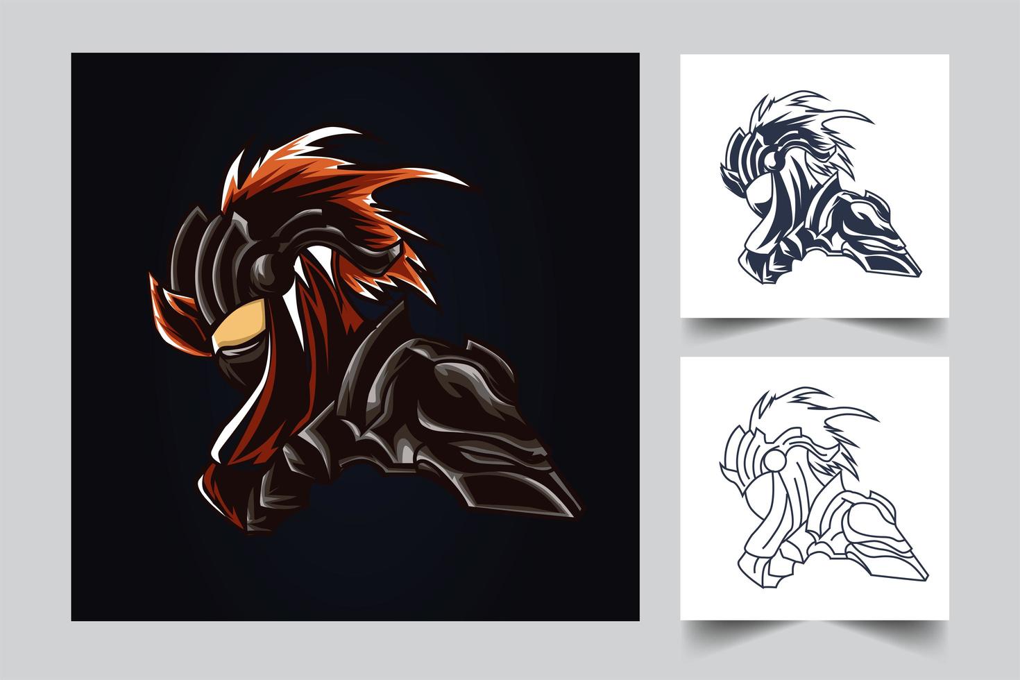 samurai war esport artwork illustration vector