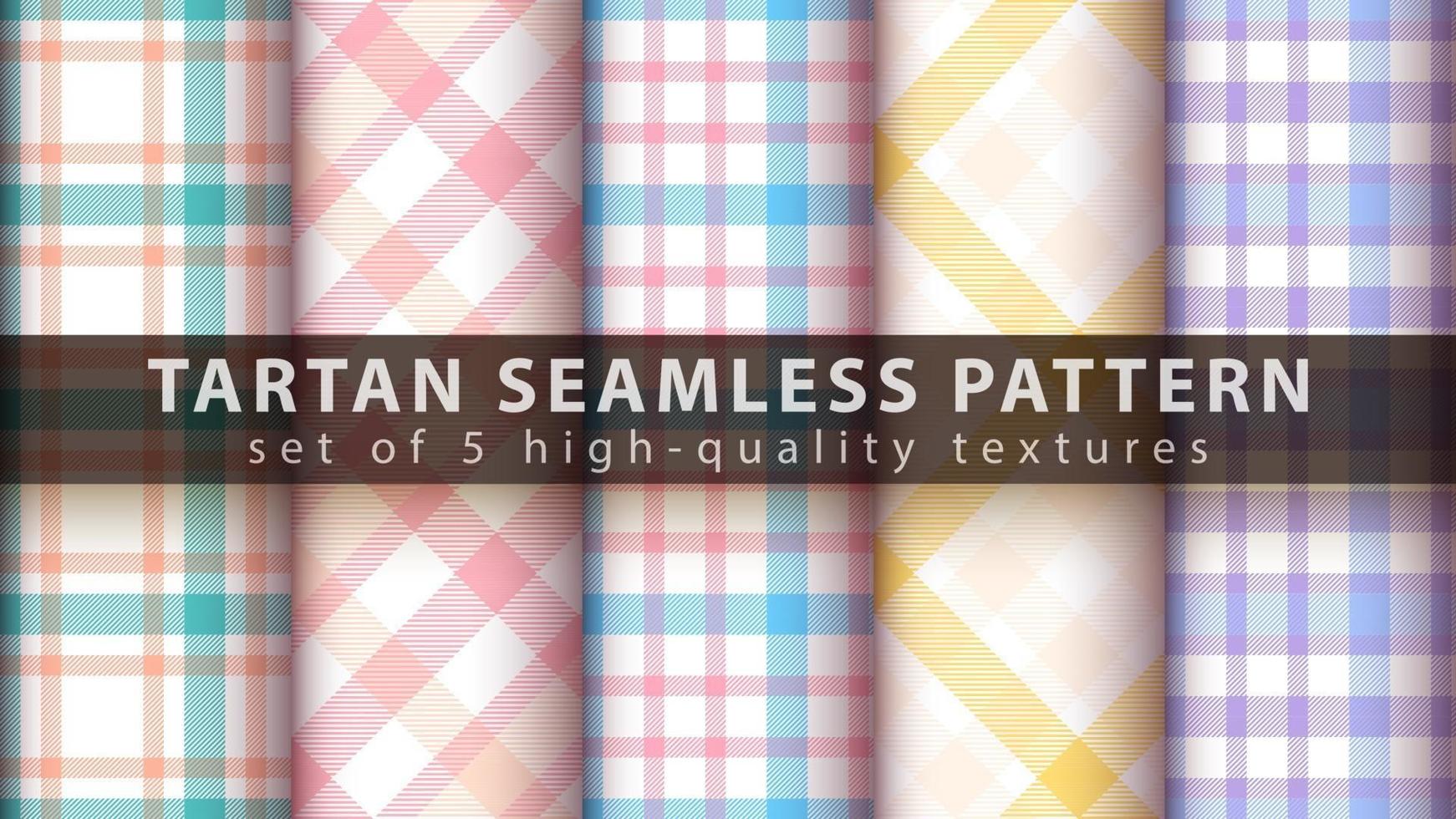 Set of classic tartan seamless patterns vector