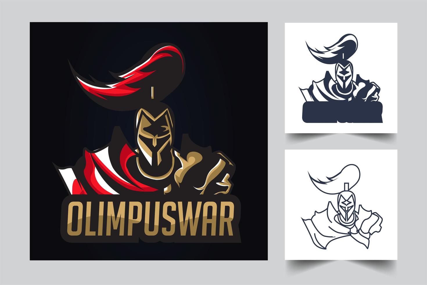 warrior esport artwork illustration vector