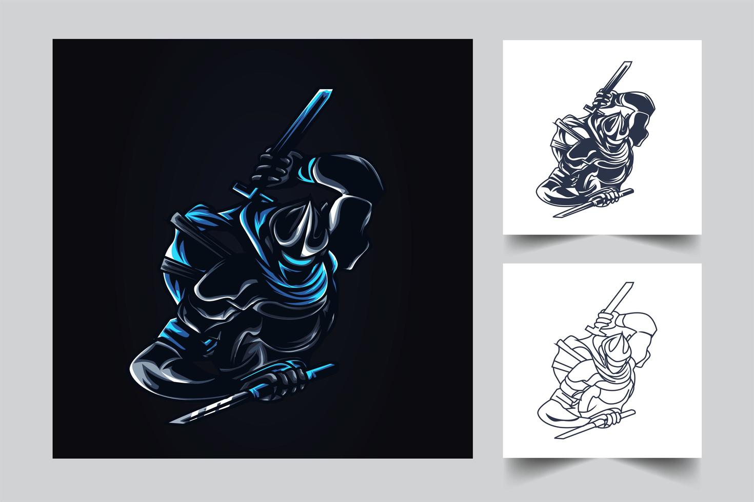 ninja samurai artwork illustration vector