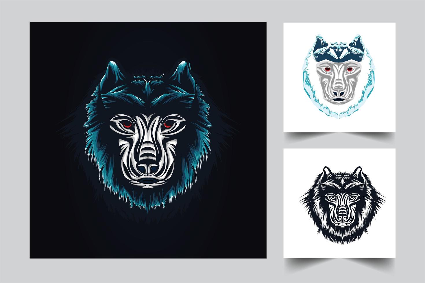 ilustración de arte de lobo vector